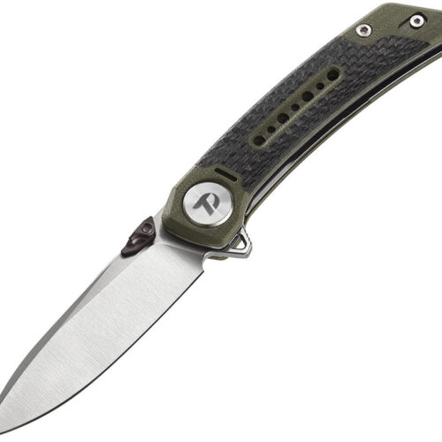 Linerlock Carbon Fiber G10 Green handle