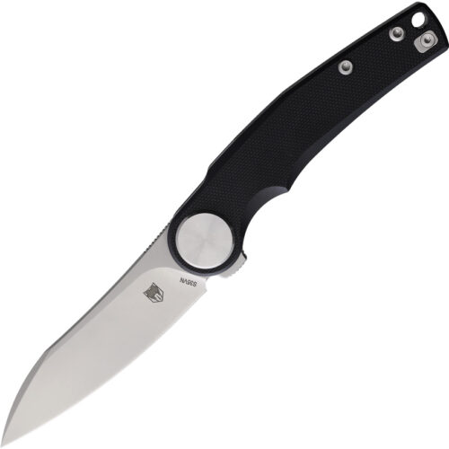 CobraTec large folding knife with black handle and premium S35VN steel blade.