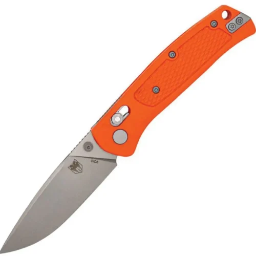 CobraTec Scout folding knife with OD green Grivory handle and black VG-10 drop-point blade.