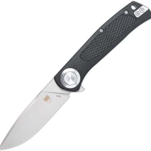CobraTec Scout folding knife with bright green Grivory handle and black VG-10 blade.