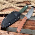 C&S Knifes Fix blade micarta scales Green and Brown