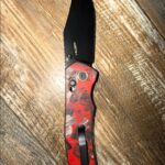 C&S Knifes LLC crushed red and black carbon fiber.