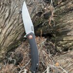 C&S Knifes Folding Knife D2 Steele Brown Micarta Scales Tactical Knife for EDC