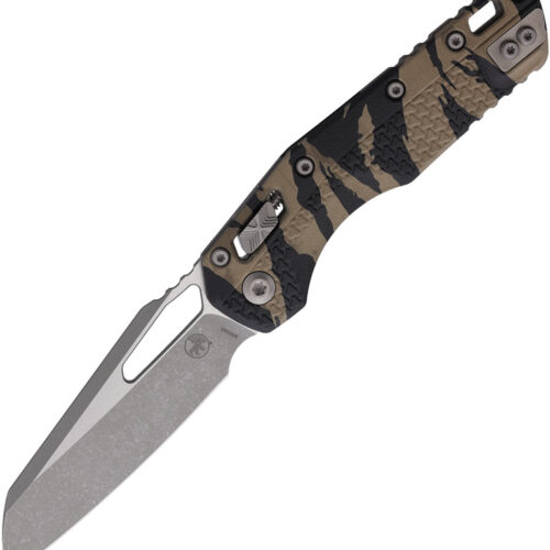 Microtech MSI Ram-Lok folding knife with Tri-Grip polymer handle and Apocalyptic Tiger blade.