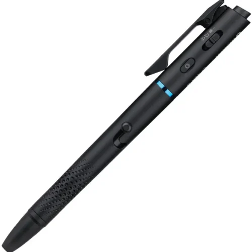 Olight O-Pen 3 penlight in black with laser pointer and rechargeable LED.
