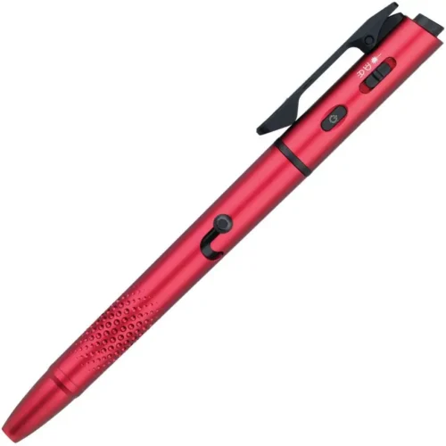 Olight O-Pen 3 penlight in wine red with integrated laser and rechargeable light.