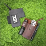 C&S Knifes Multitool Belt Sheath Leather Belt Organizer for Flashlight EDC