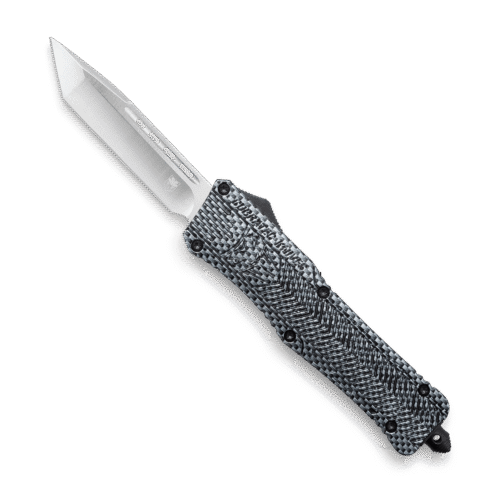 CobraTec Large CTK-1 Carbon Fiber with tanto blade deployed